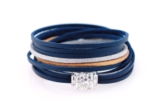 kOmMa5 Design Wickel-Armband doppelt Gewickelt aus Feinem Kunstleder